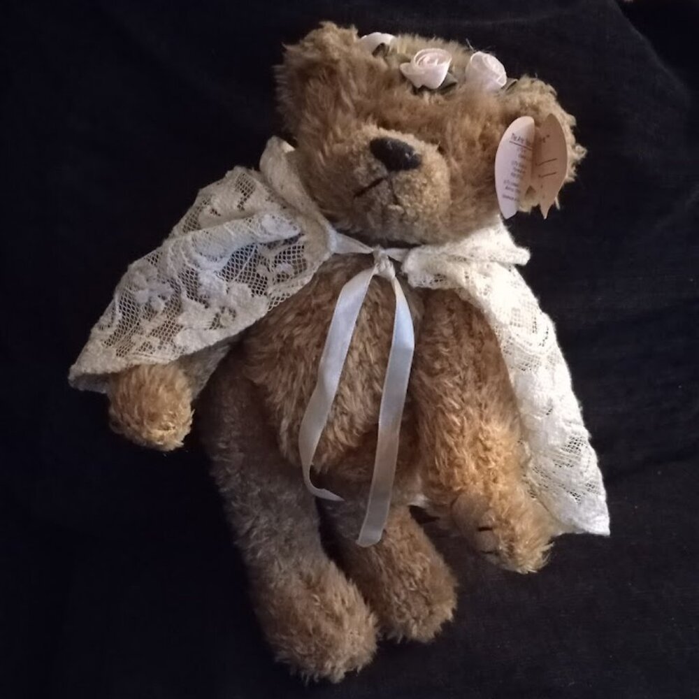 Ty Brown 1983 Bride Bear, 12” posable NWT